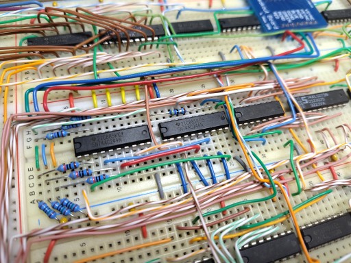 VGA output stage circuit on breadboard